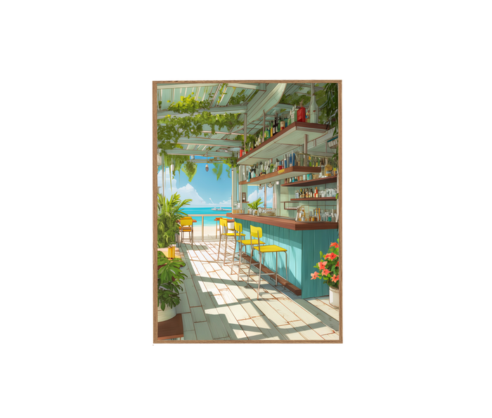 Cannes Oceanside Bar Wall Art Print