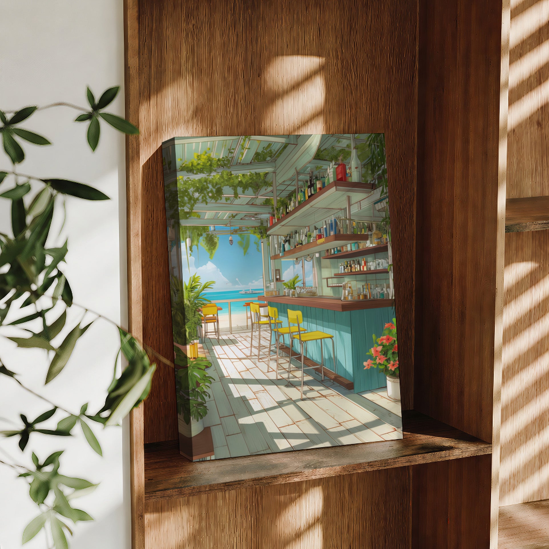 Cannes Oceanside Bar large format wall art preview by Seji Art