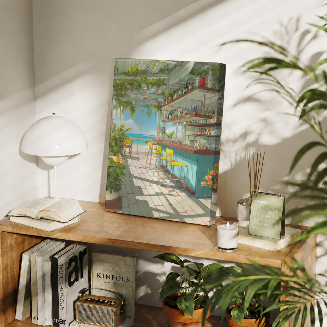 Cannes Oceanside Bar gallery wall decor mockup by Seji Art