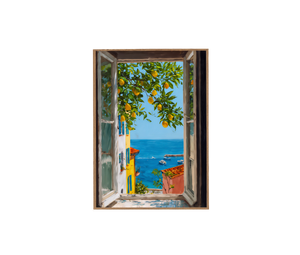 Menton Lemon Tree Window Wall Art Print