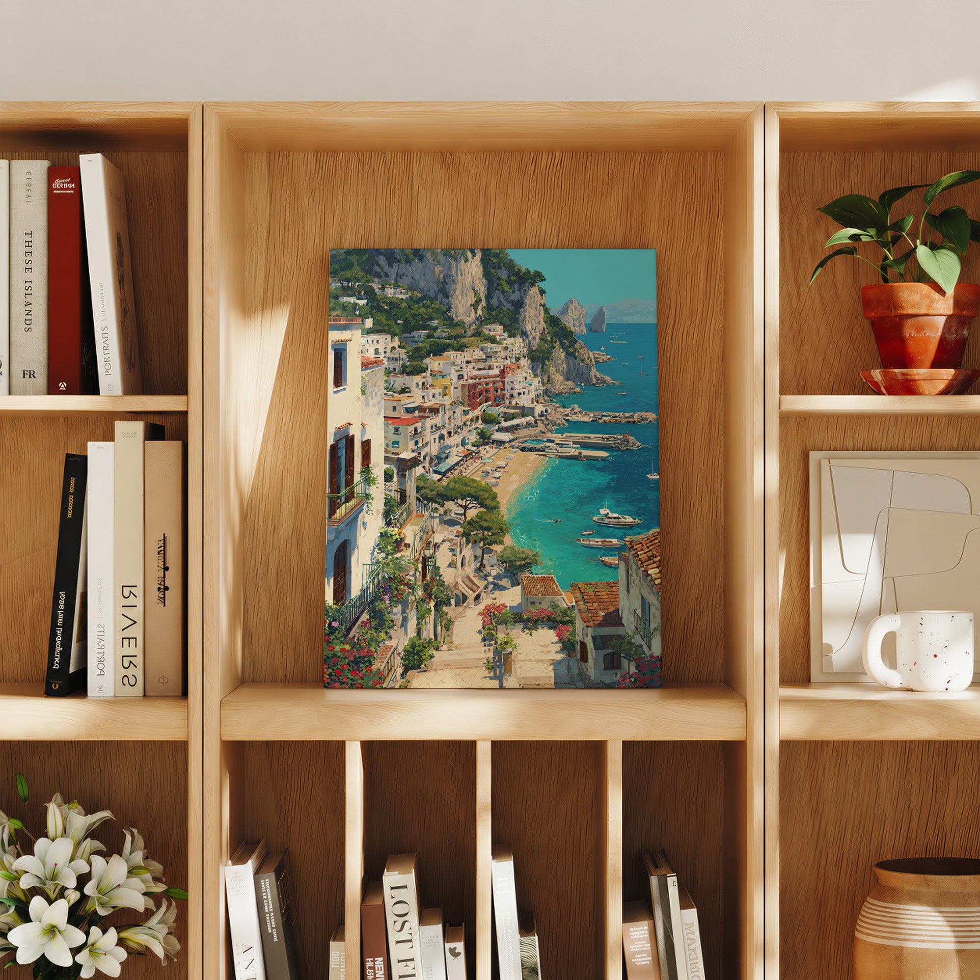 Antibes French Riviera Marina travel art print product preview by Seji Art