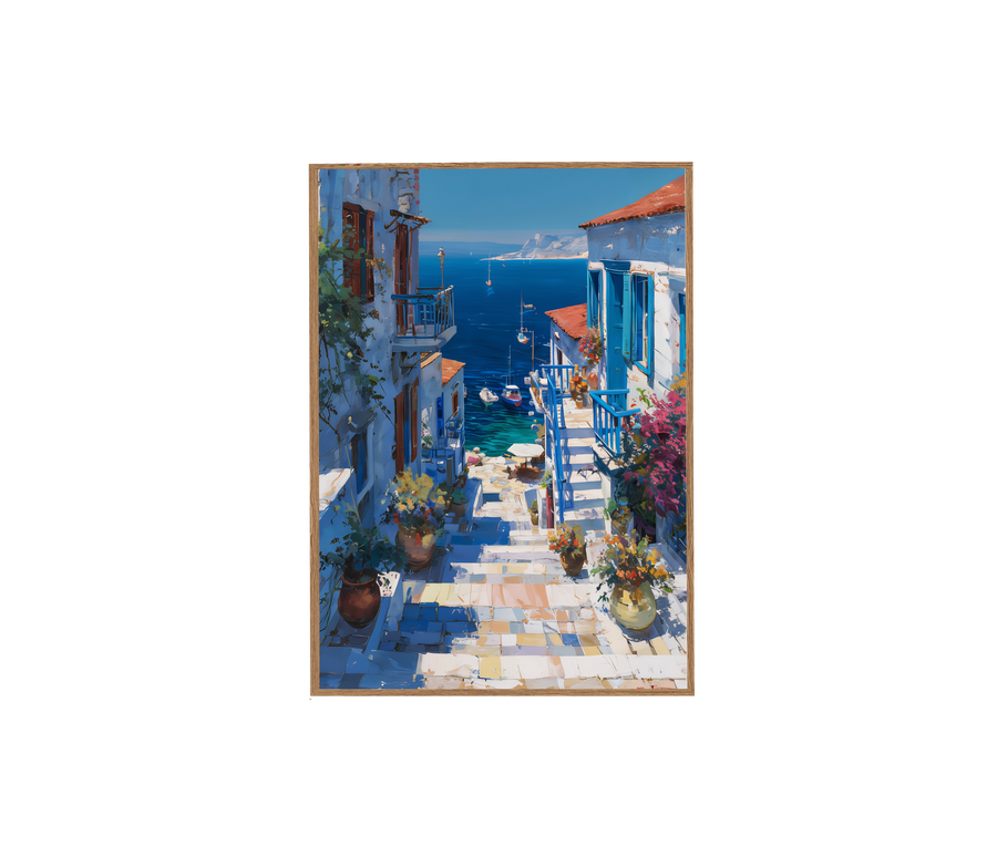 Cadaqués European Coastal Village Wall Art Print