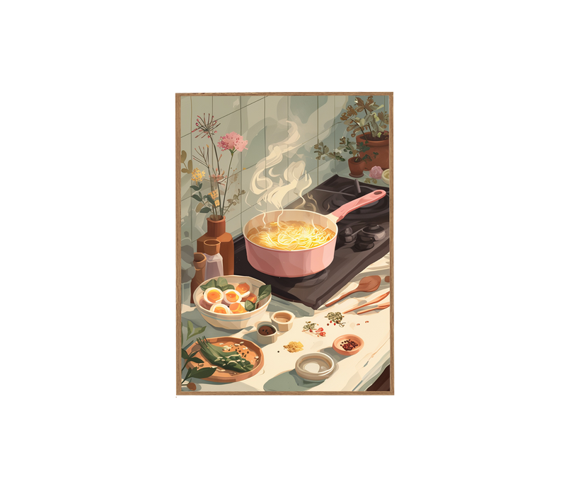 Tuscan Kitchen Pasta Still Life Wall Art Print