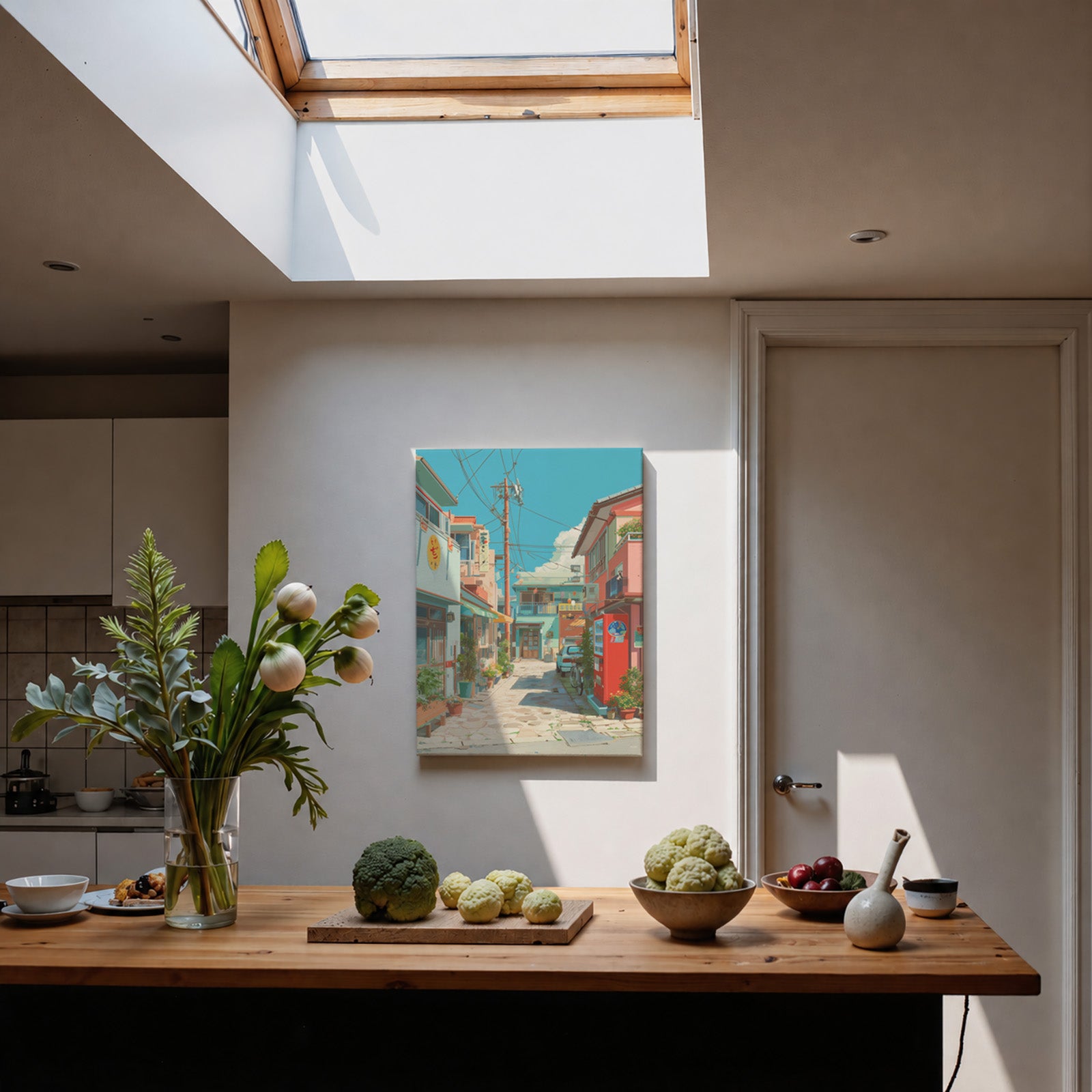 Kagurazaka Tokyo Vintage Alley framed wall art print room mockup by Seji Art