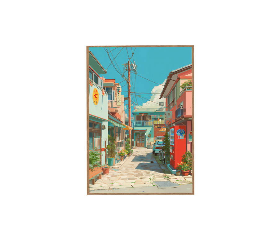 Kagurazaka Tokyo Vintage Alley Wall Art Print