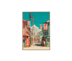 Nezu Tokyo Showa Red Signage Street Wall Art Print poster original preview
