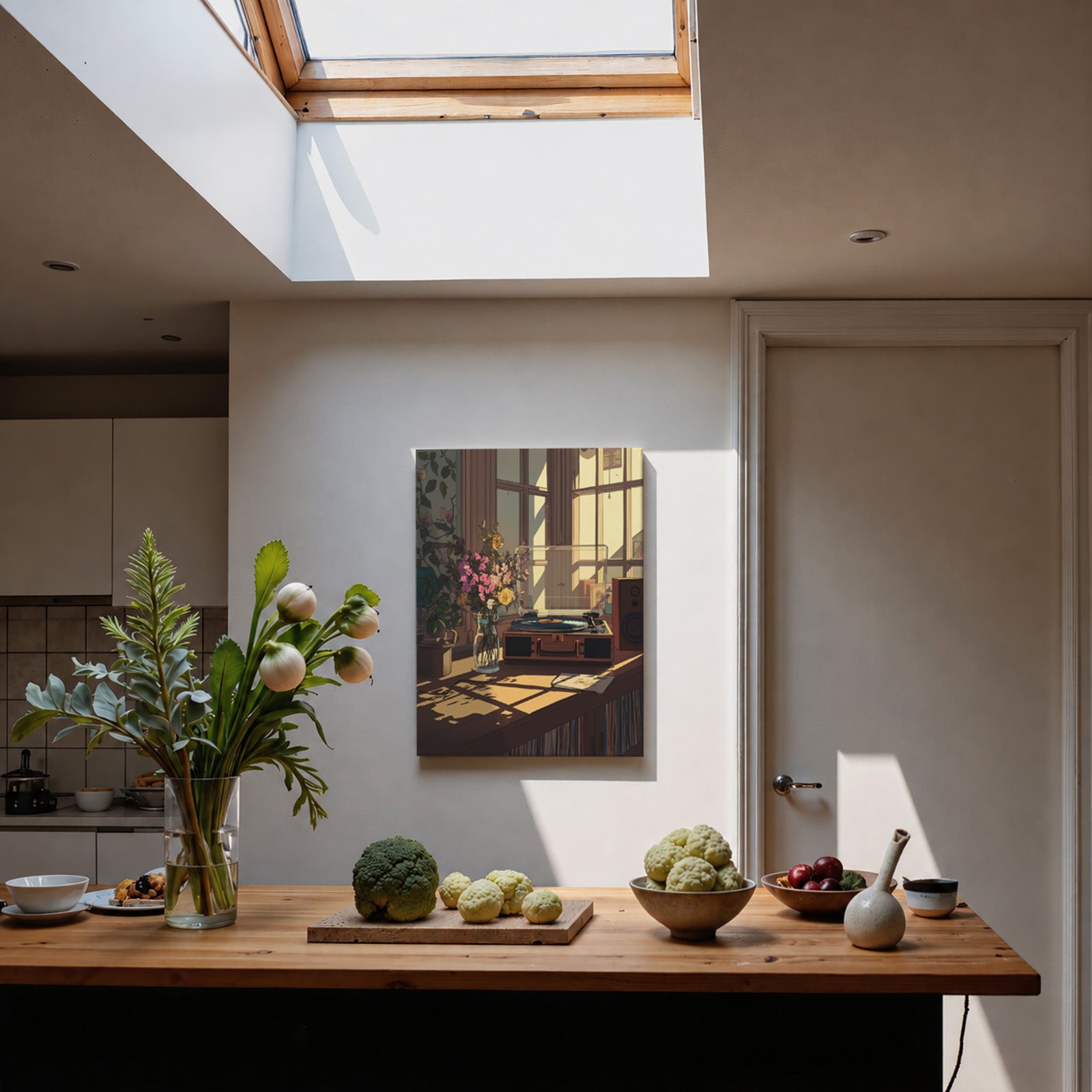 Daikanyama Tokyo Sunlit Window Vinyl framed wall art print room mockup by Seji Art