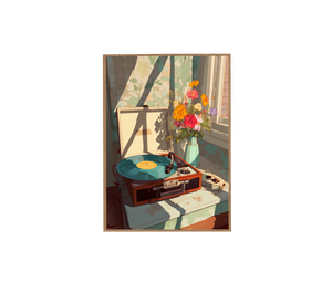 Sunlit Vinyl Window Bouquet Still Life Wall Art Print