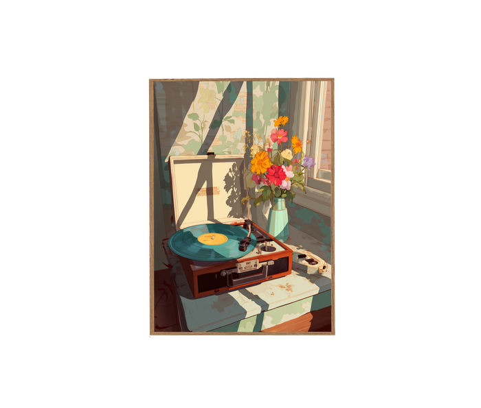 Sunlit Vinyl Window Bouquet Still Life Wall Art Print