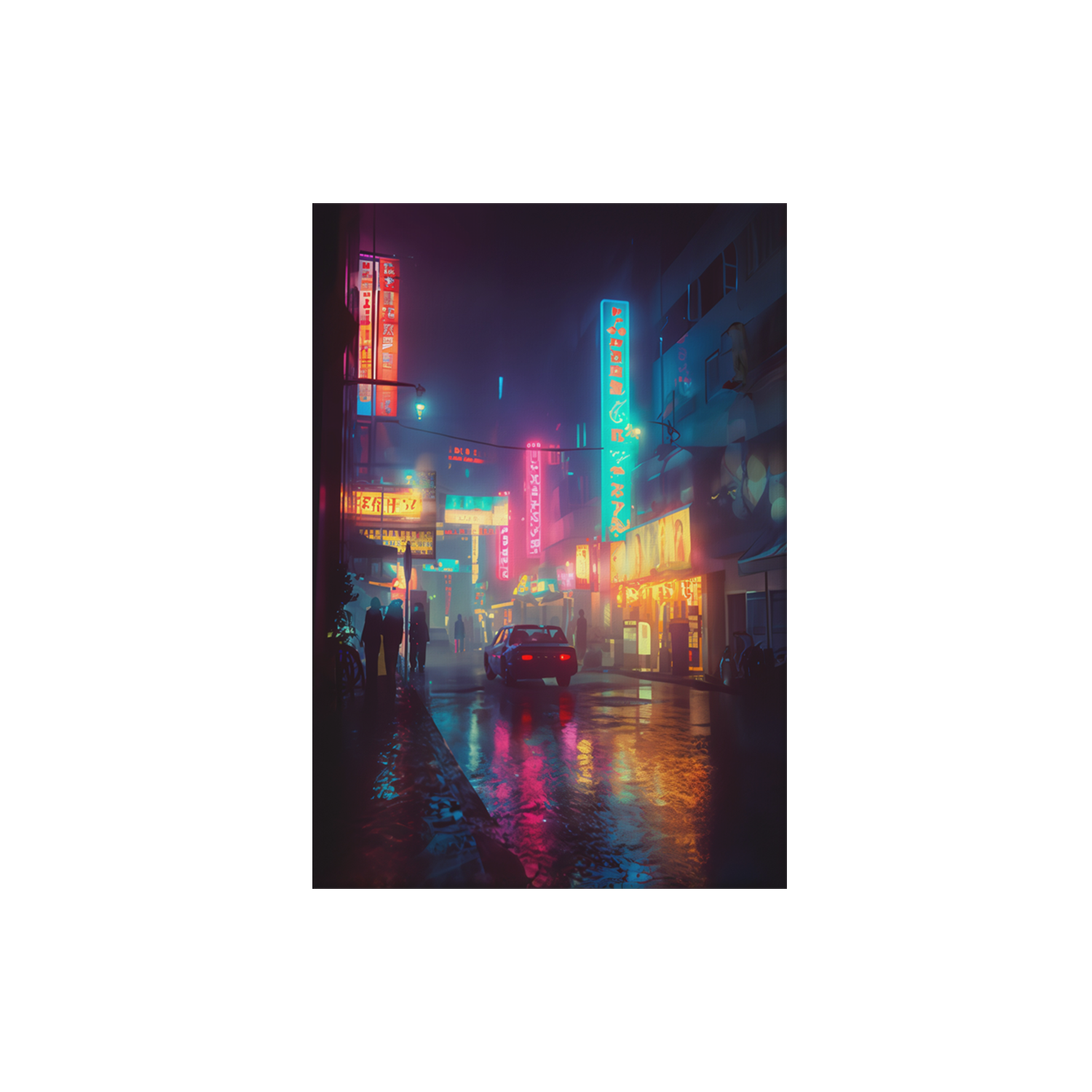 Akihabara Tokyo Cyberpunk Night poster print preview by Seji Art