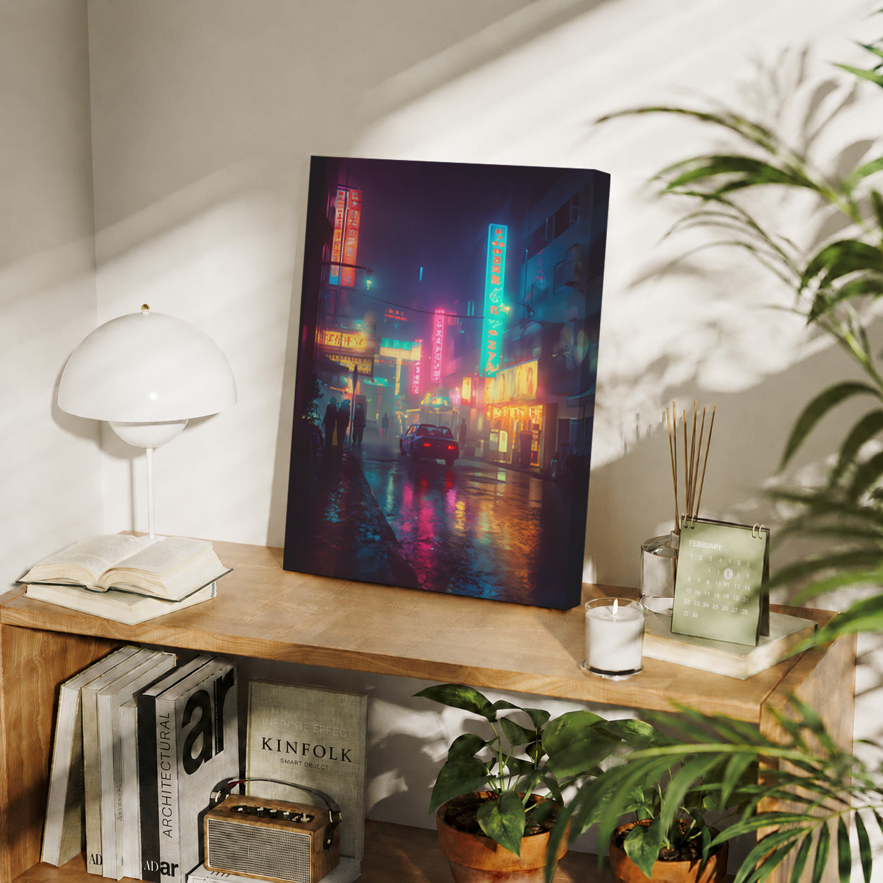 Akihabara Tokyo Cyberpunk Night gallery wall decor mockup by Seji Art