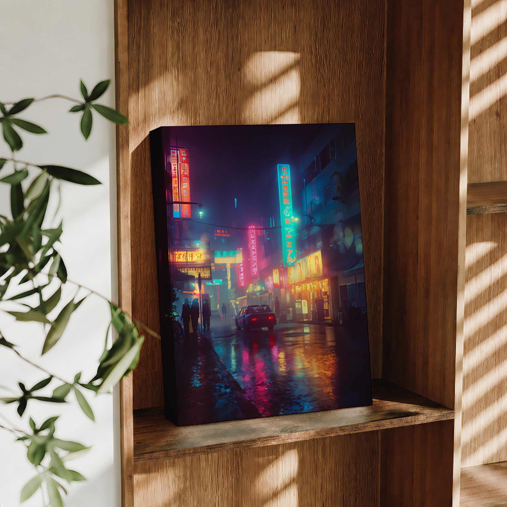 Akihabara Tokyo Cyberpunk Night large format wall art preview by Seji Art