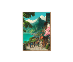 Lijiang Yunnan Cherry Blossom Village Wall Art Print poster original preview