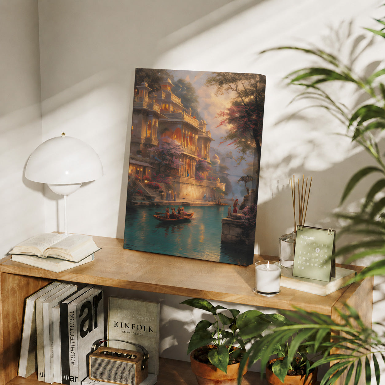 Jodhpur Palace Balcony Twilight Boat gallery wall decor mockup by Seji Art