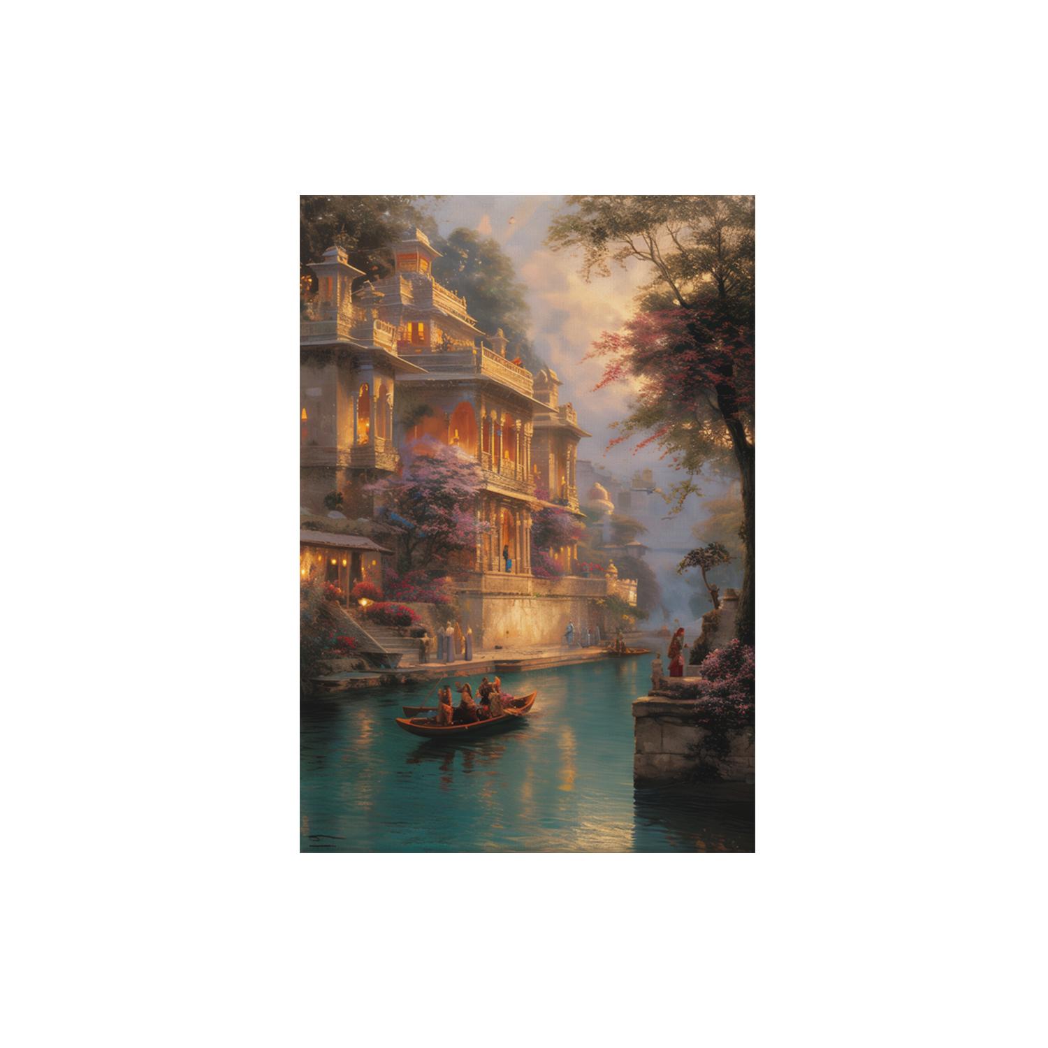 Jodhpur Palace Balcony Twilight Boat poster print preview by Seji Art