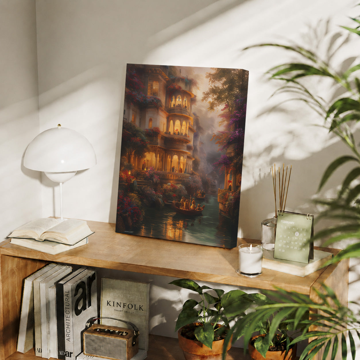Jaipur Palace Lantern Boat Night gallery wall decor mockup by Seji Art