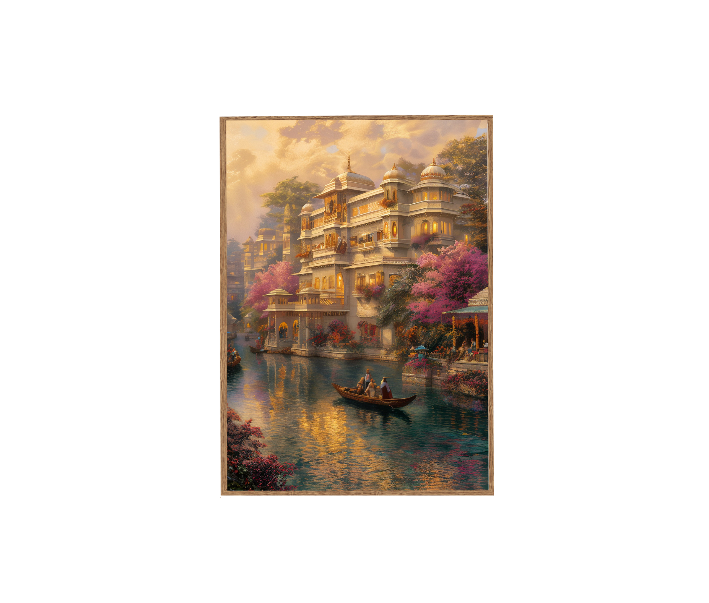 Agra Palace Pink Blossom Boat Wall Art Print