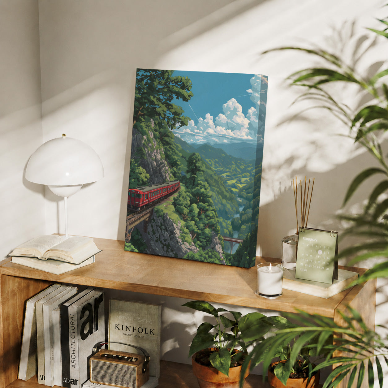 Albula Railway Swiss Mountain Valley gallery wall decor mockup by Seji Art