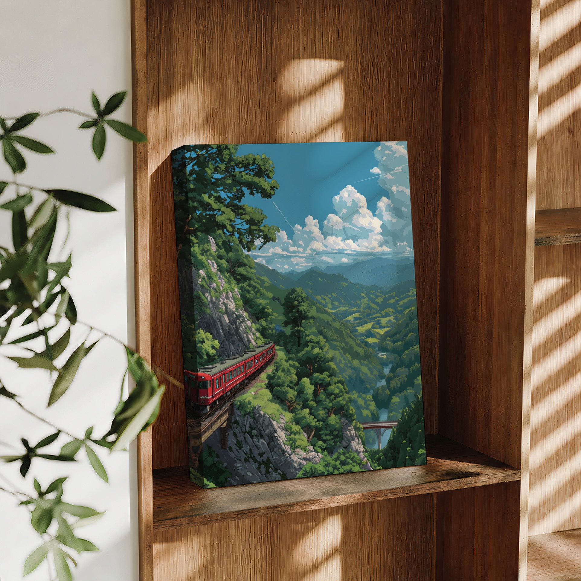 Albula Railway Swiss Mountain Valley large format wall art preview by Seji Art