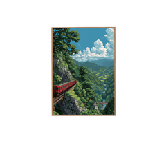 Albula Railway Swiss Mountain Valley Wall Art Print poster original preview