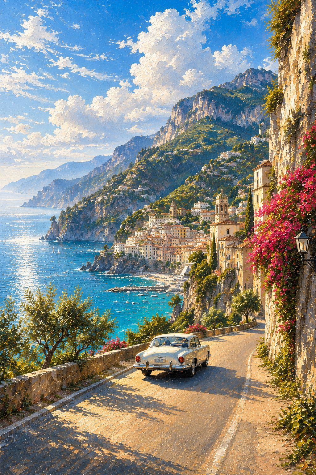 Amalfi Azure Skies Coastal Drive Wall Art Print poster original preview
