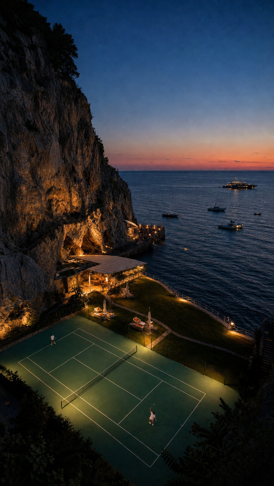 Amalfi Blue Hour Tennis primary artwork by Seji Art