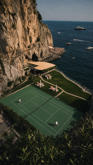 Amalfi Cliffside Tennis Court Wall Art Print