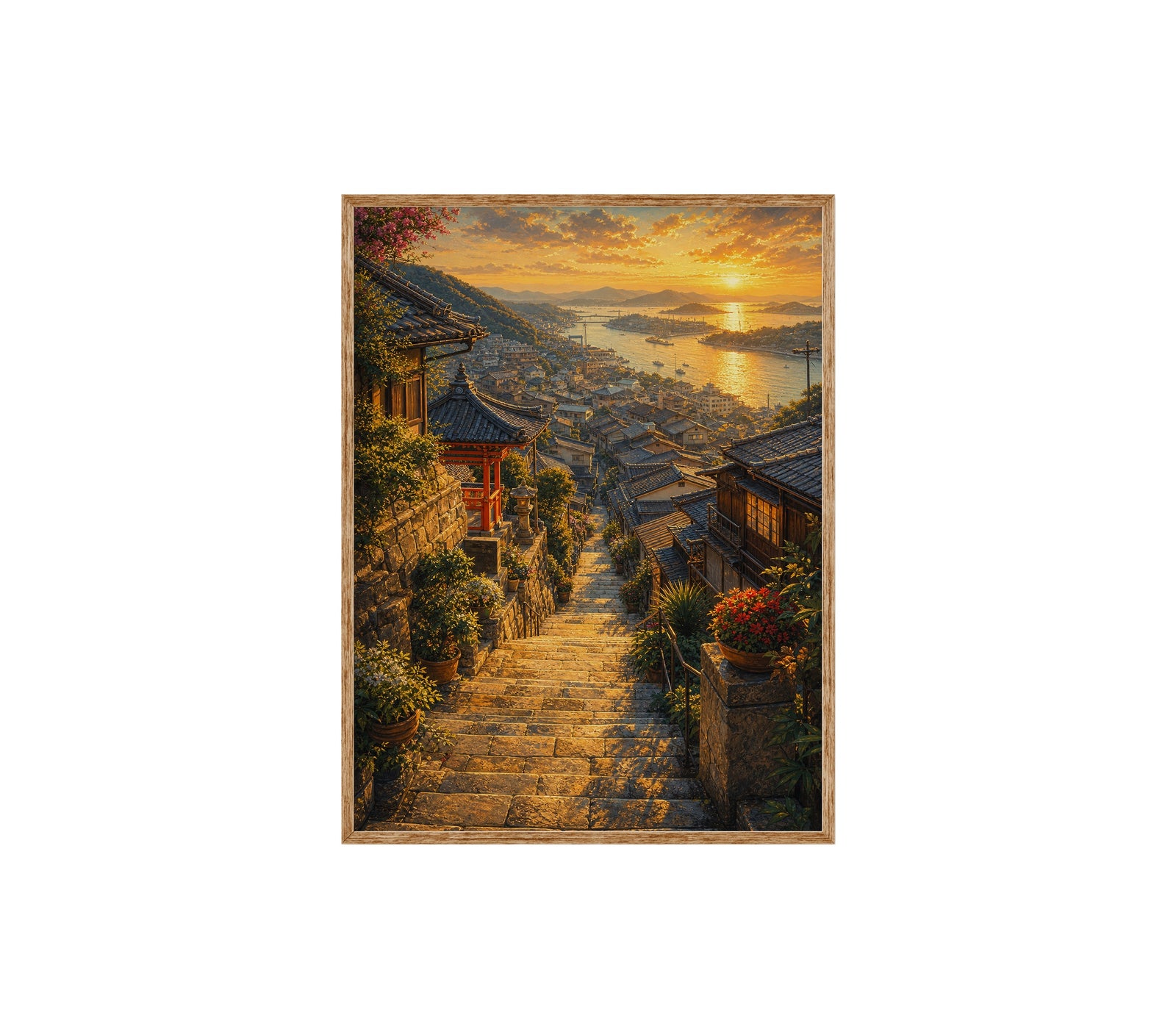 Amalfi Sunset Stairway Wall Art Print