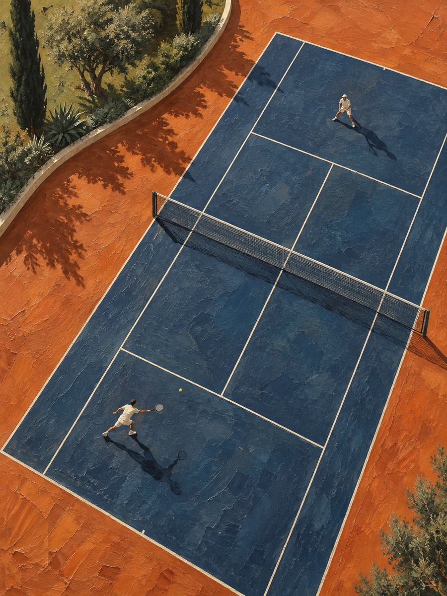 Blue Court Rally Tennis primary artwork by Seji Art