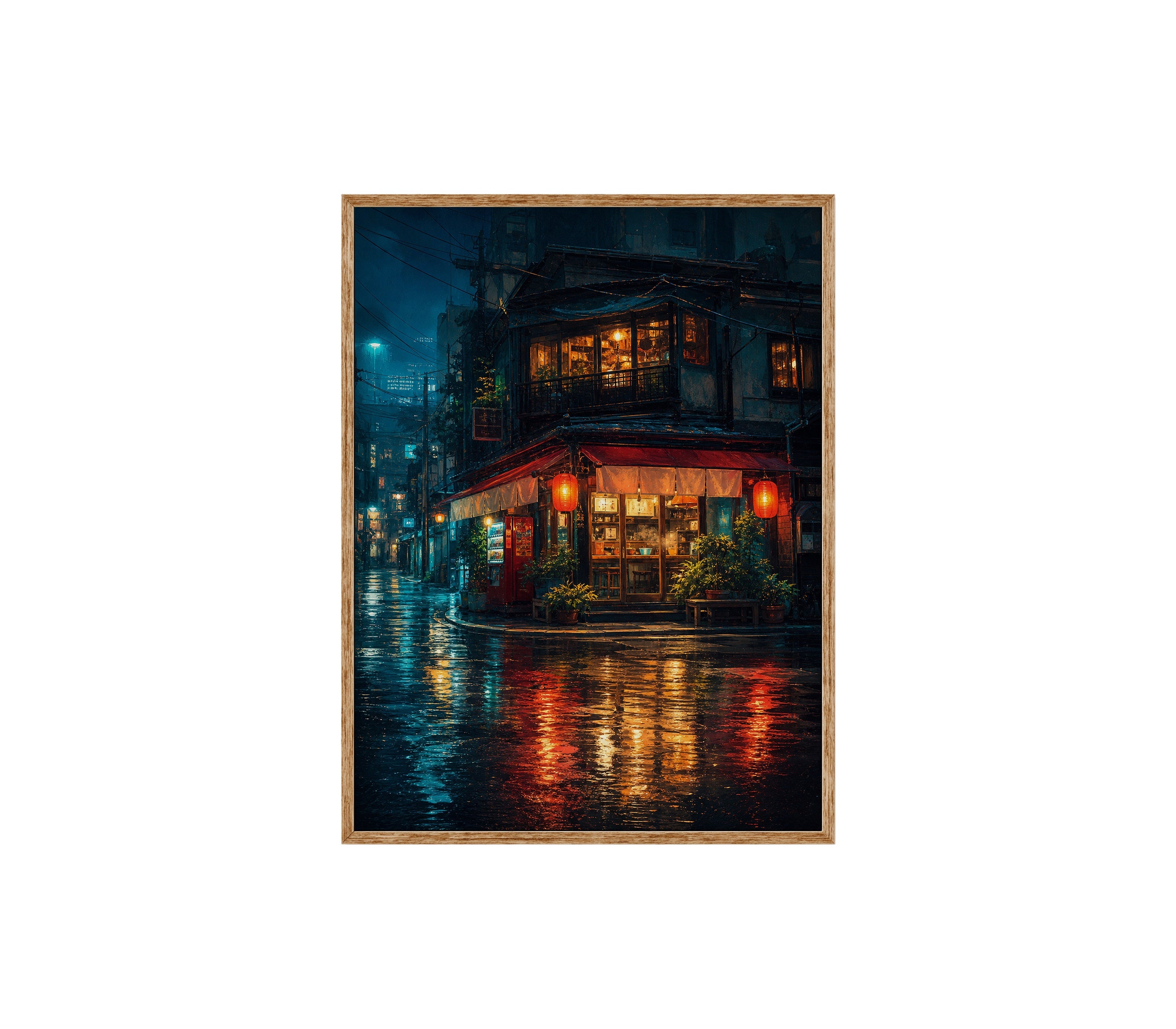 Blue Rain Corner Bistro poster print preview by Seji Art