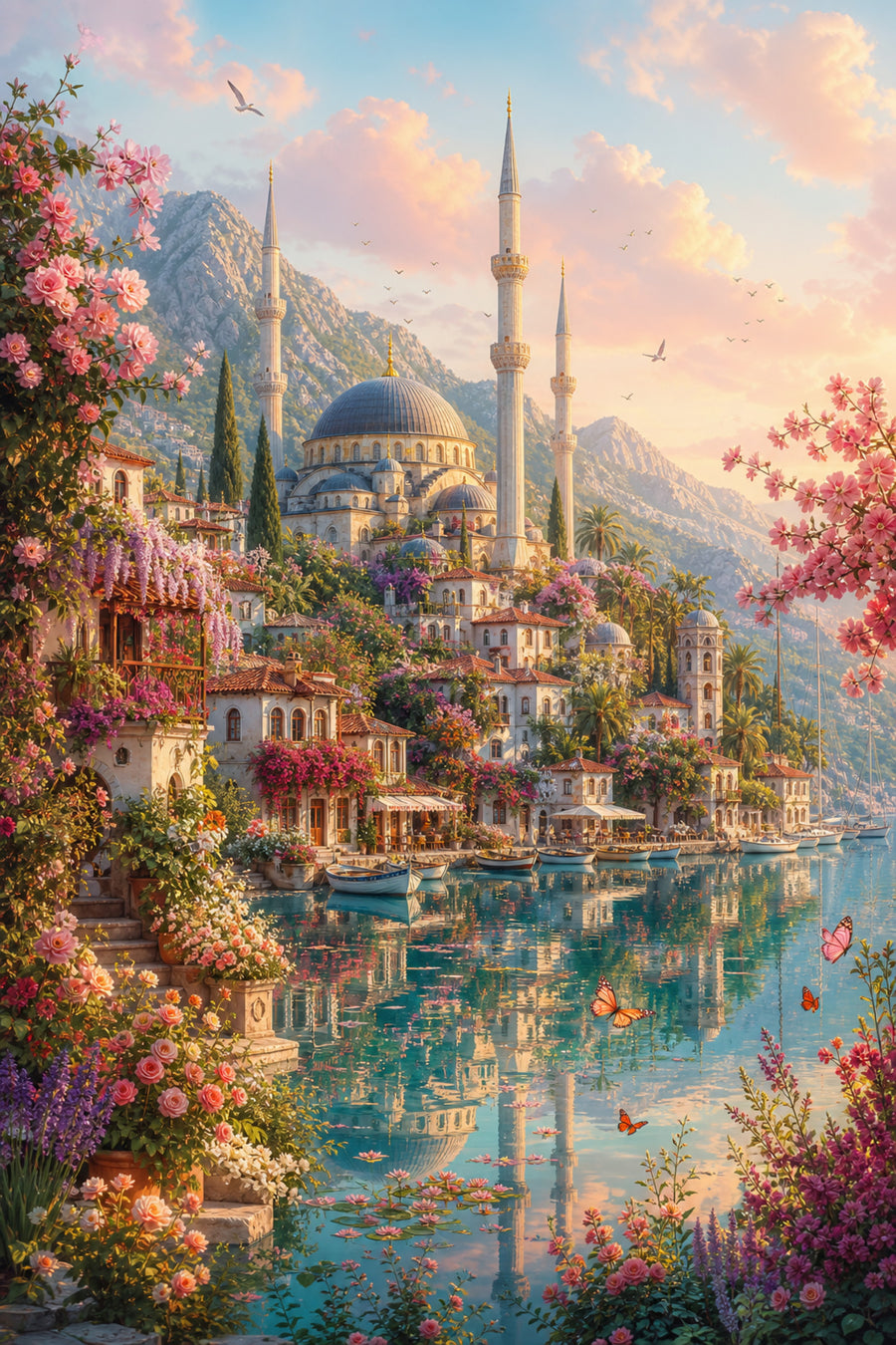 Bodrum Blossoming Turquoise Lagoon poster print preview by Seji Art