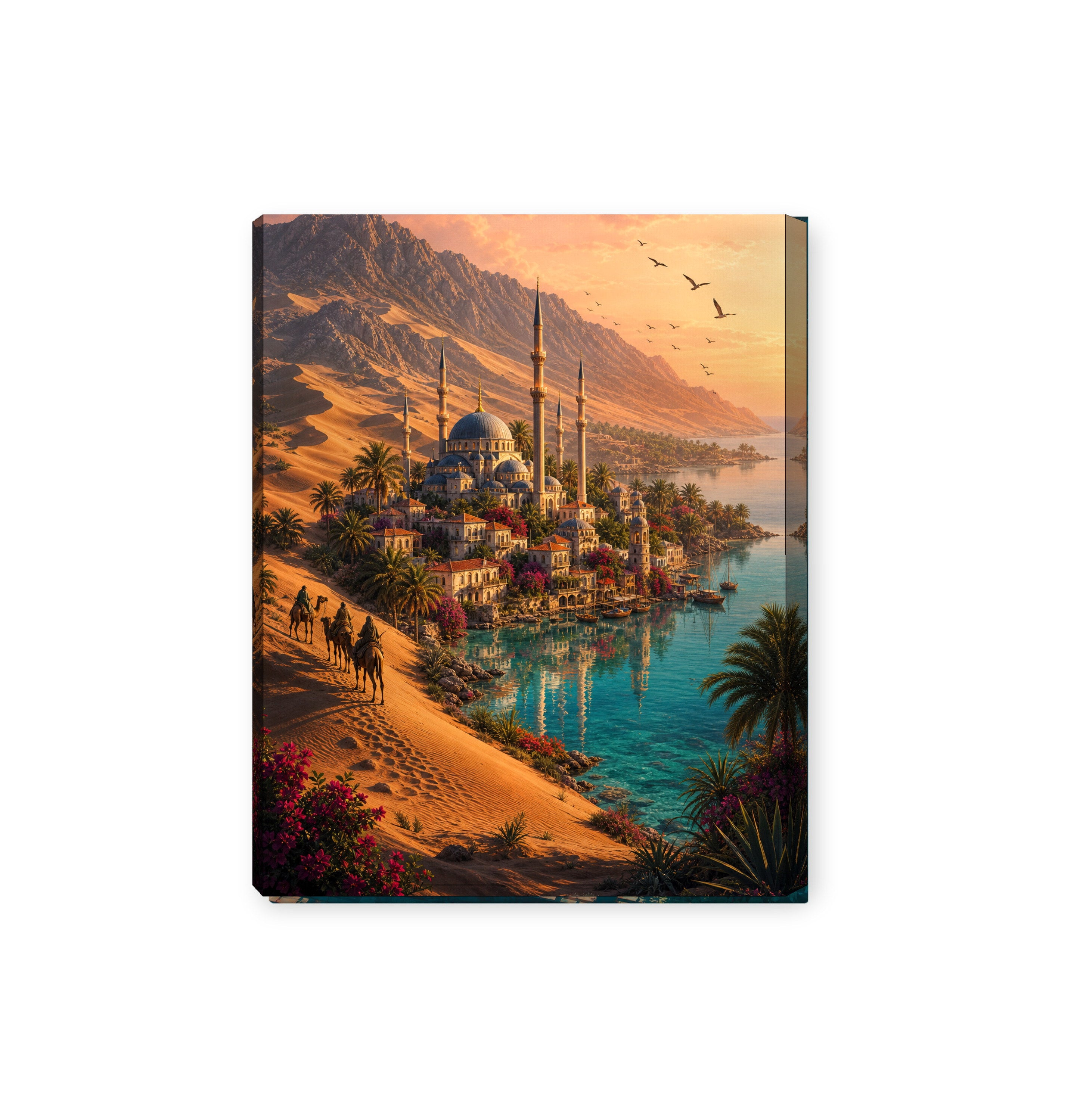 Bodrum Desert Coast Minaret canvas wall art preview by Seji Art