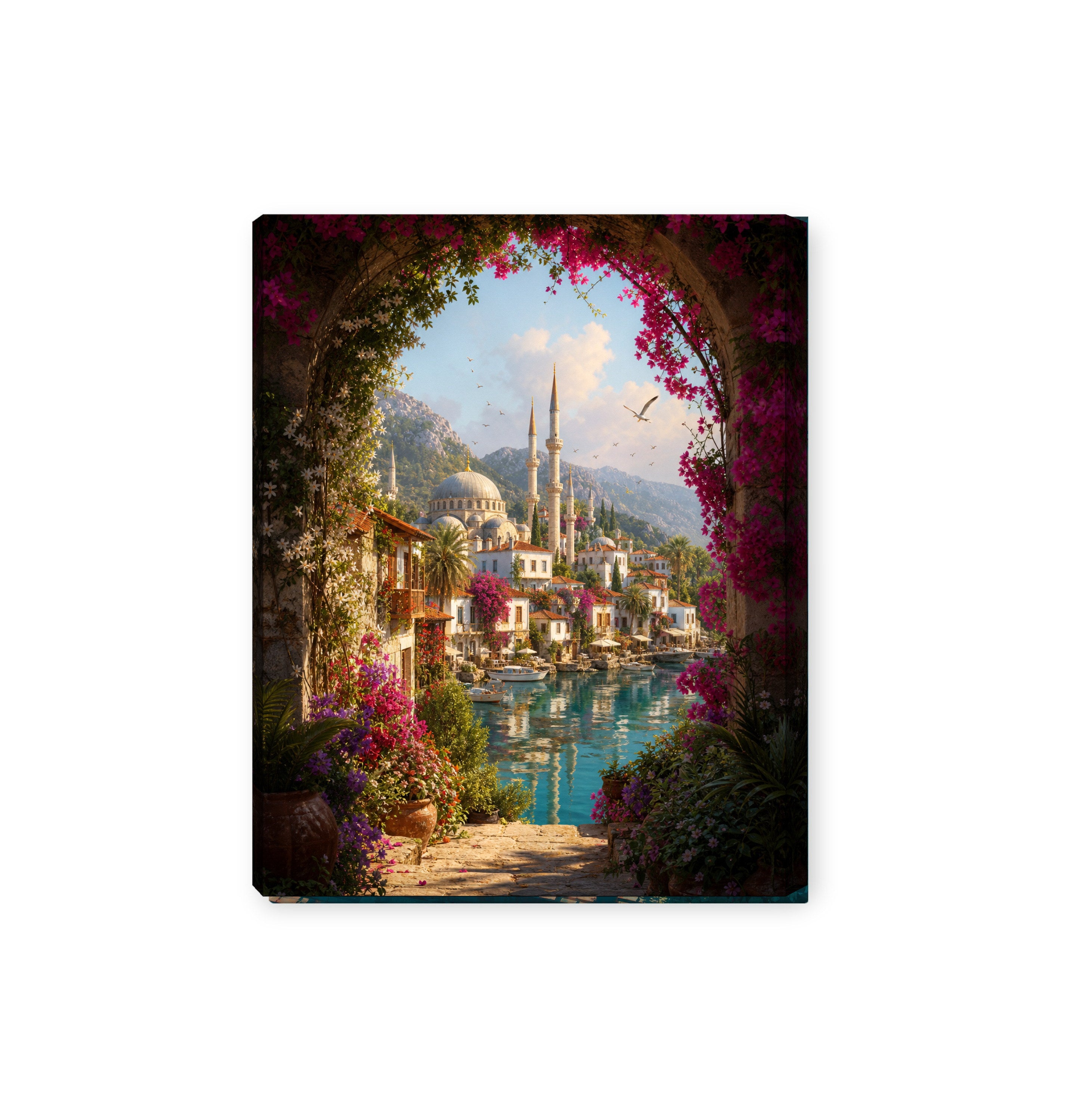 Bodrum Garden Arch Lagoon canvas wall art preview by Seji Art