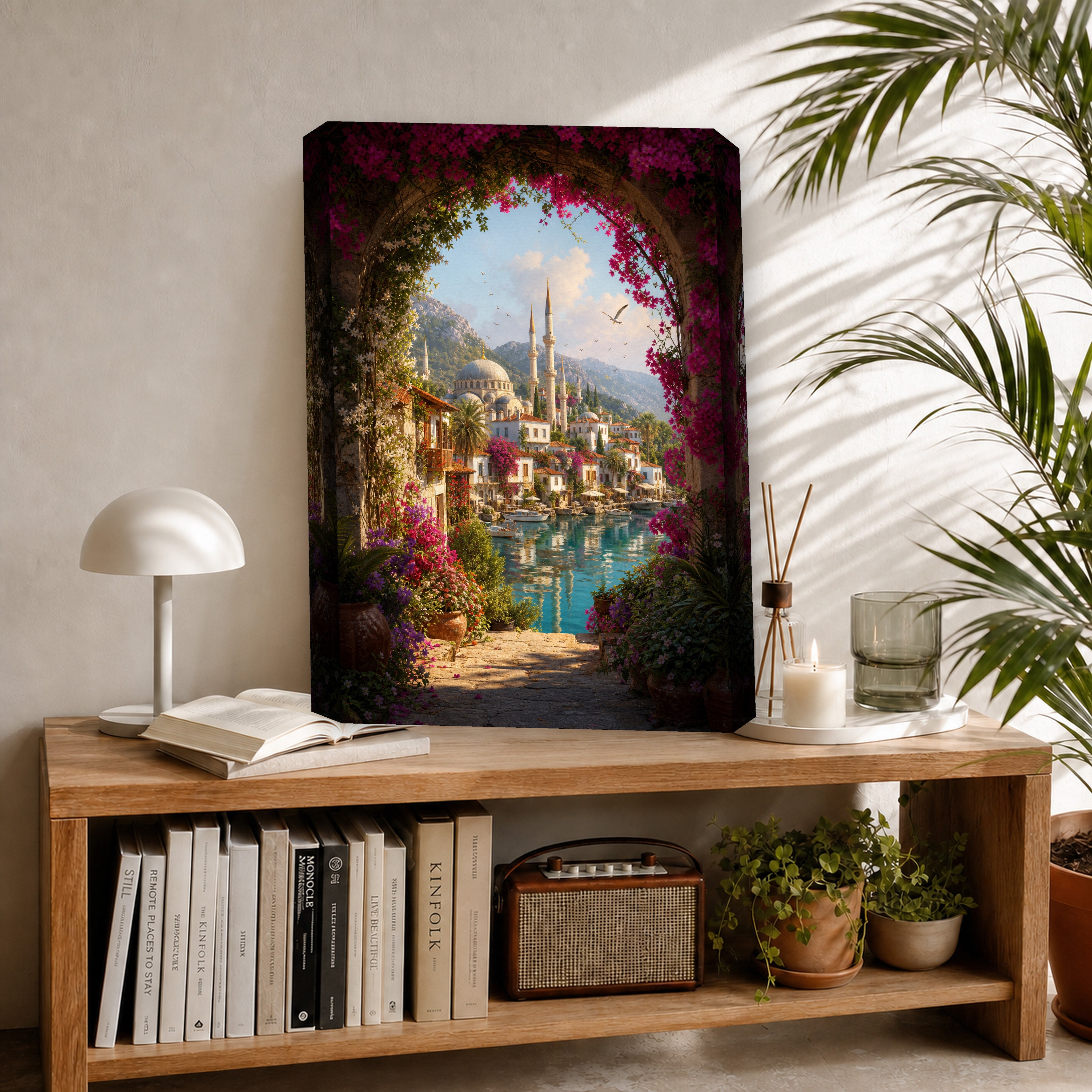 Bodrum Garden Arch Lagoon canvas room mockup by Seji Art
