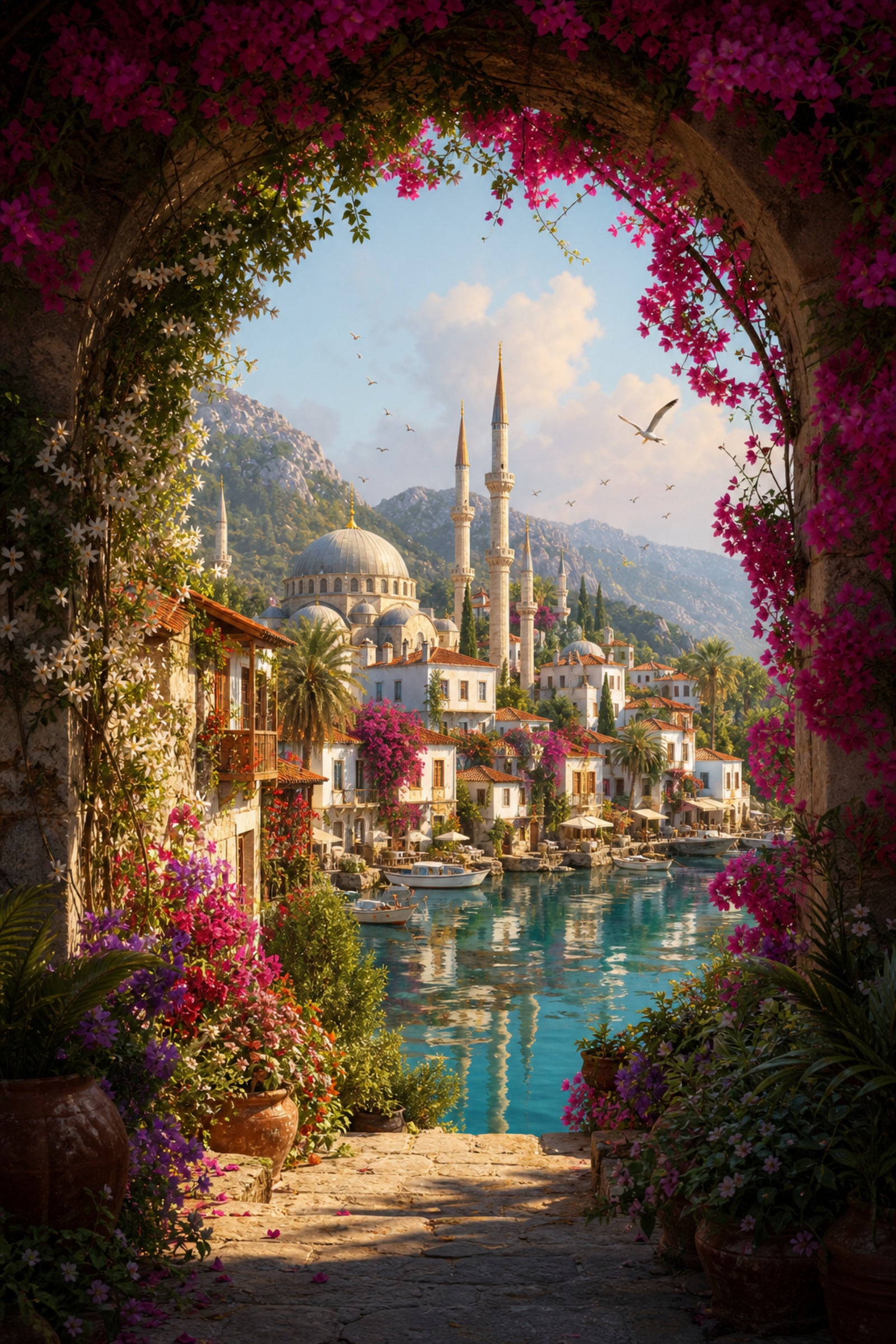 Bodrum Garden Arch Lagoon Wall Art Print