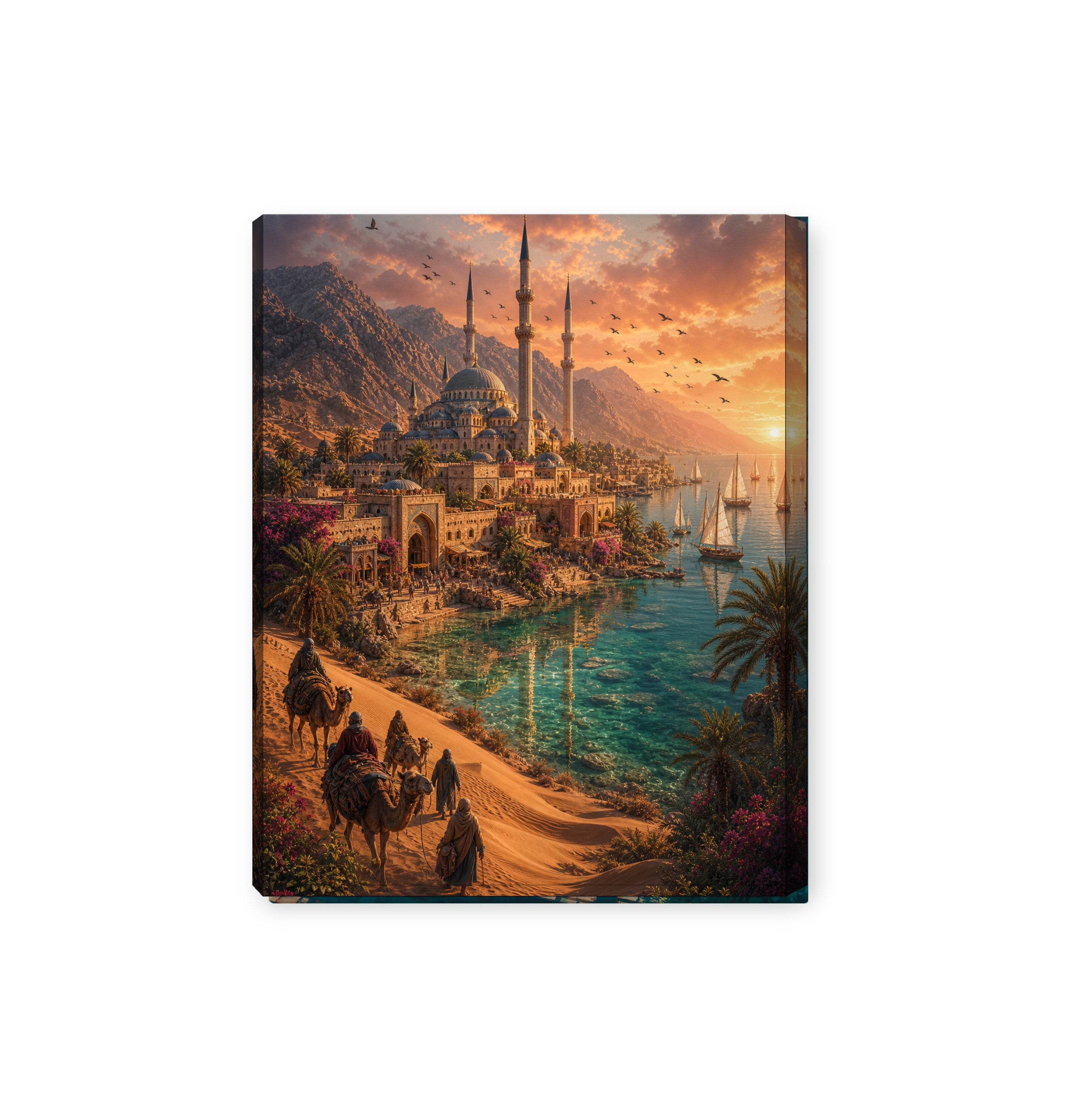 Bodrum Golden Desert Cove canvas wall art preview by Seji Art