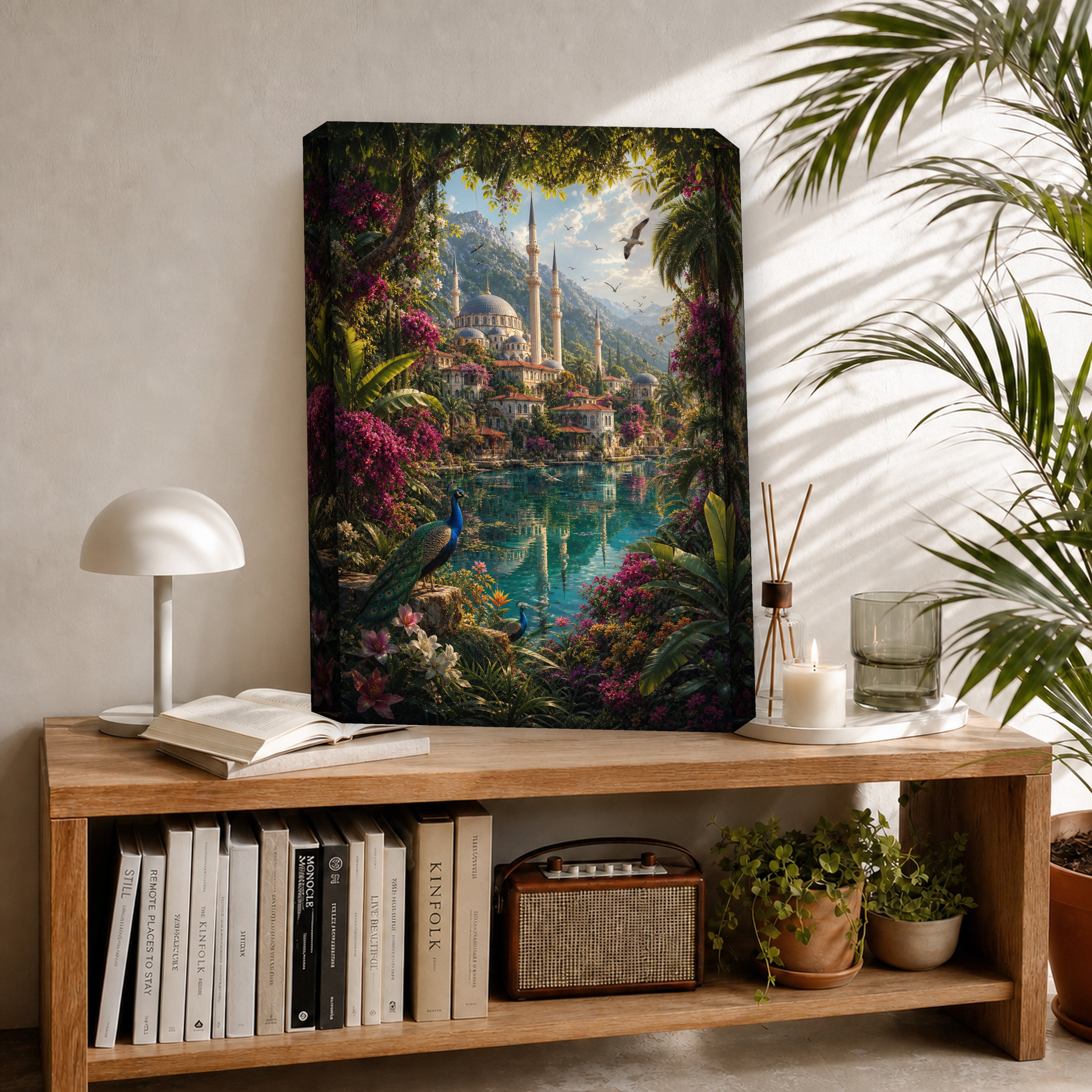 Bodrum Lush Garden Lagoon canvas room mockup by Seji Art
