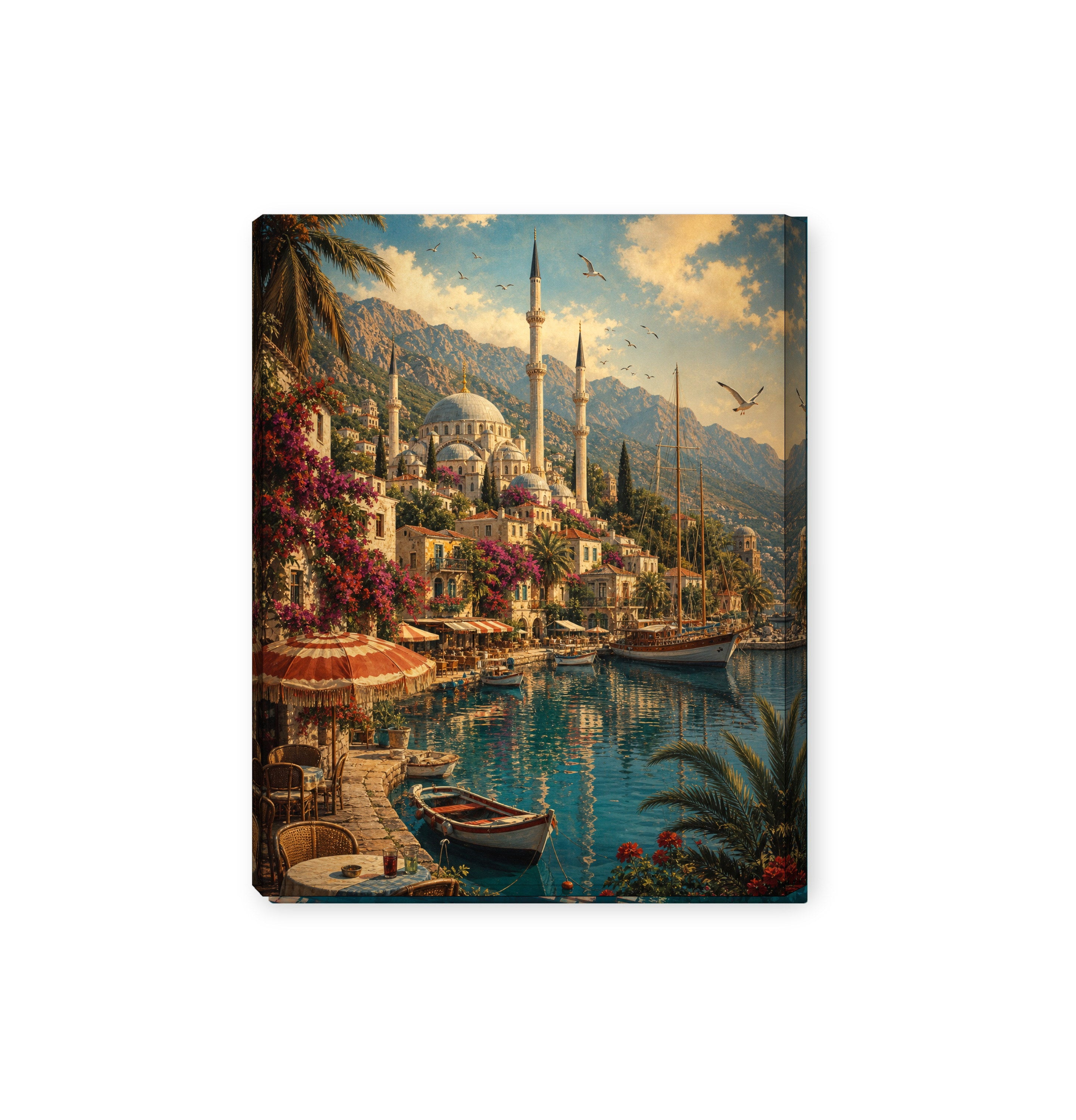 Bodrum Sunlit Garden Marina canvas wall art preview by Seji Art