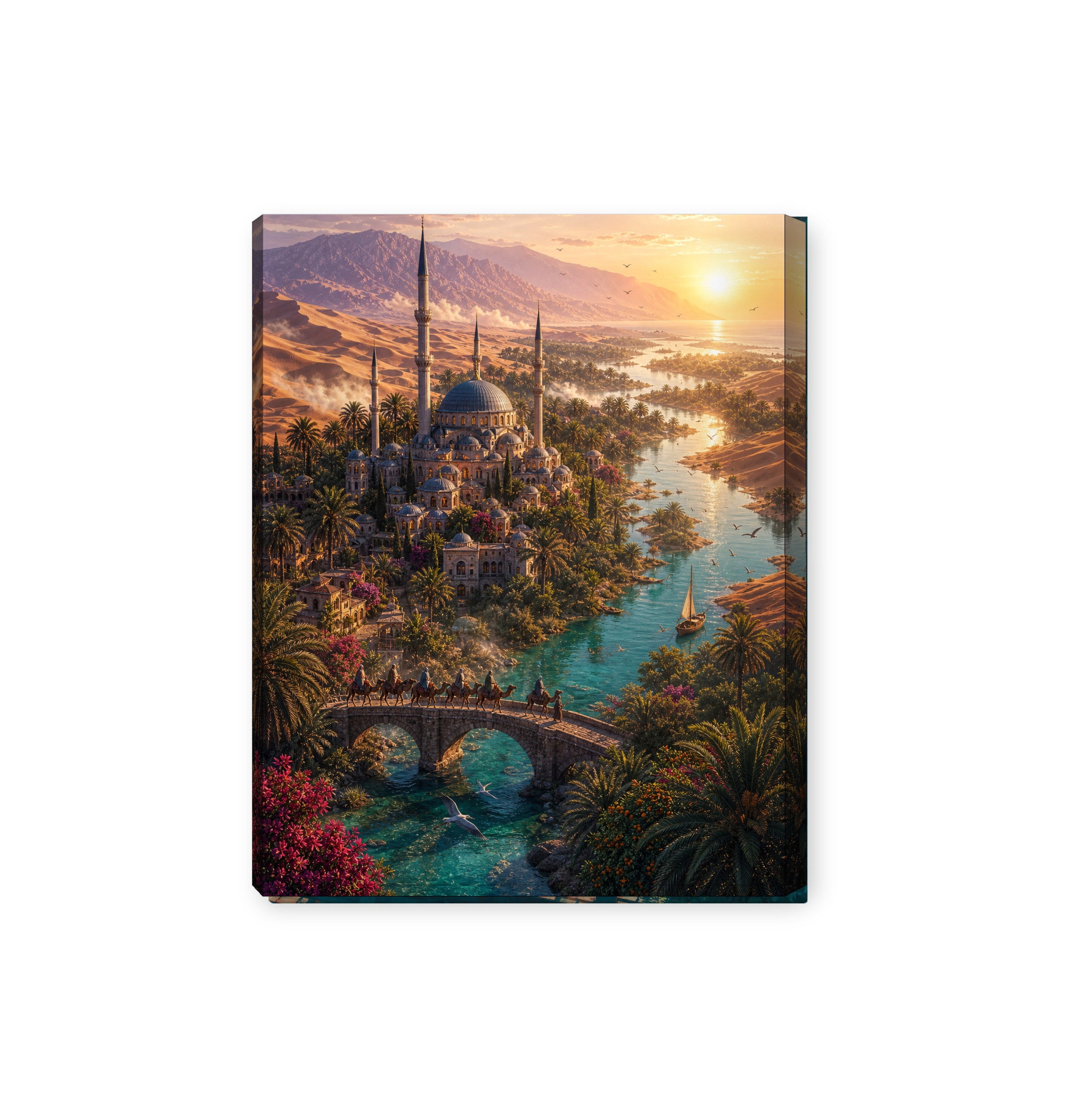 Bodrum Sunset Island Garden canvas wall art preview by Seji Art