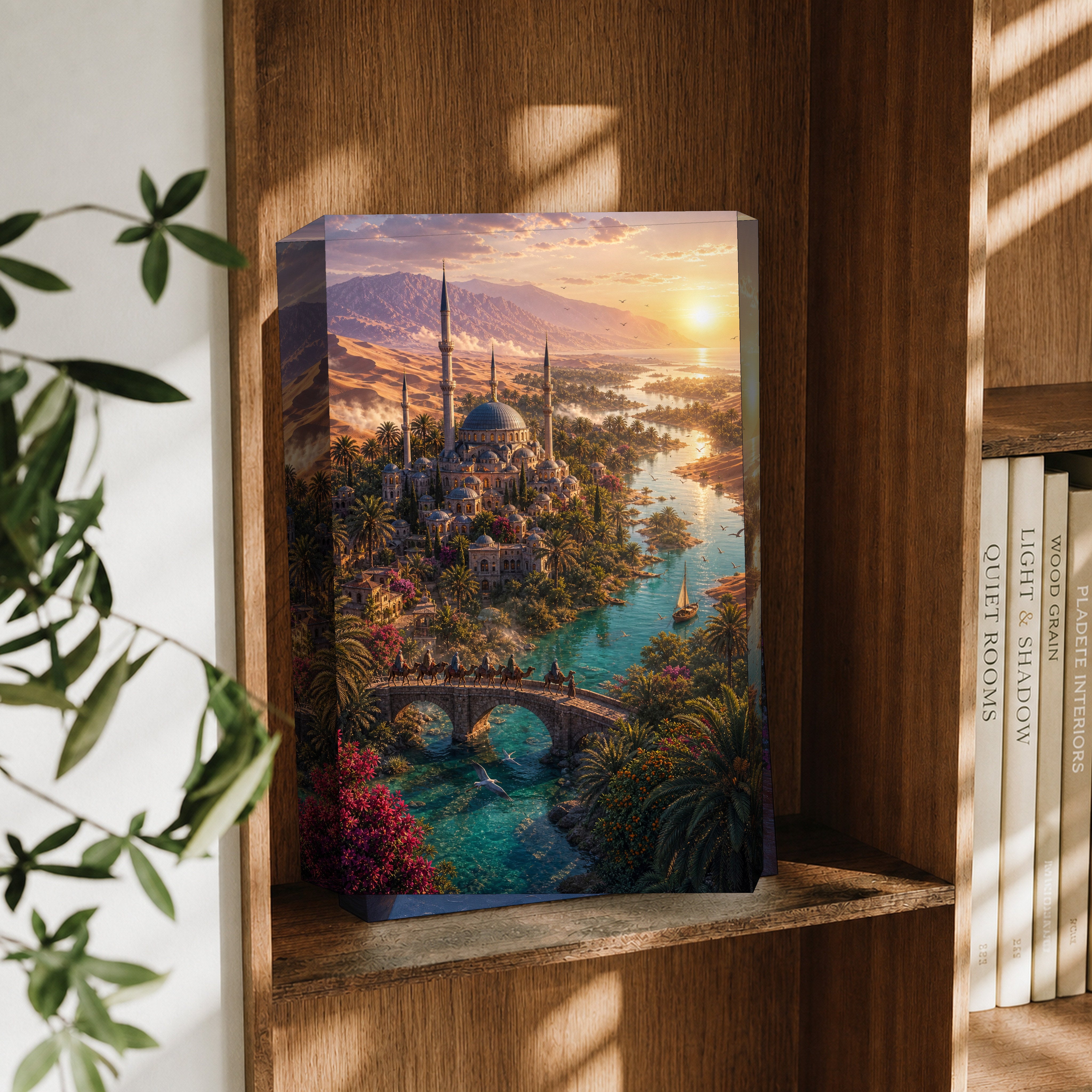 Bodrum Sunset Island Garden canvas wall art decor mockup by Seji Art