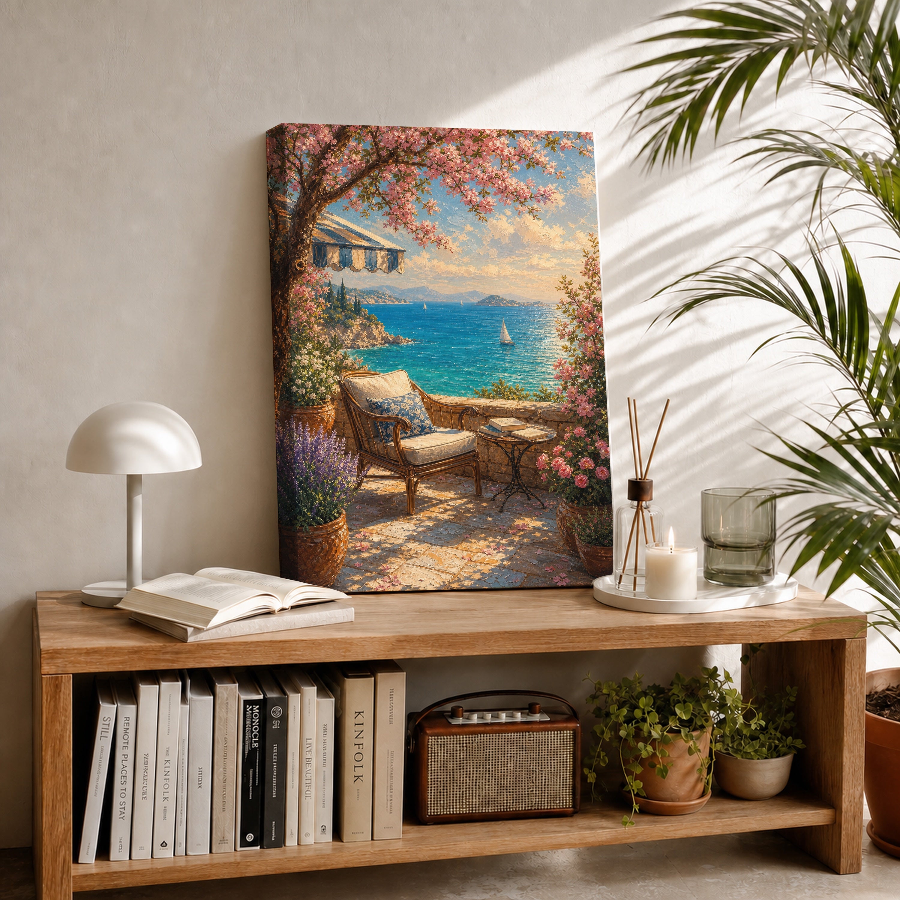 Capri Sea View Terrace canvas room mockup by Seji Art