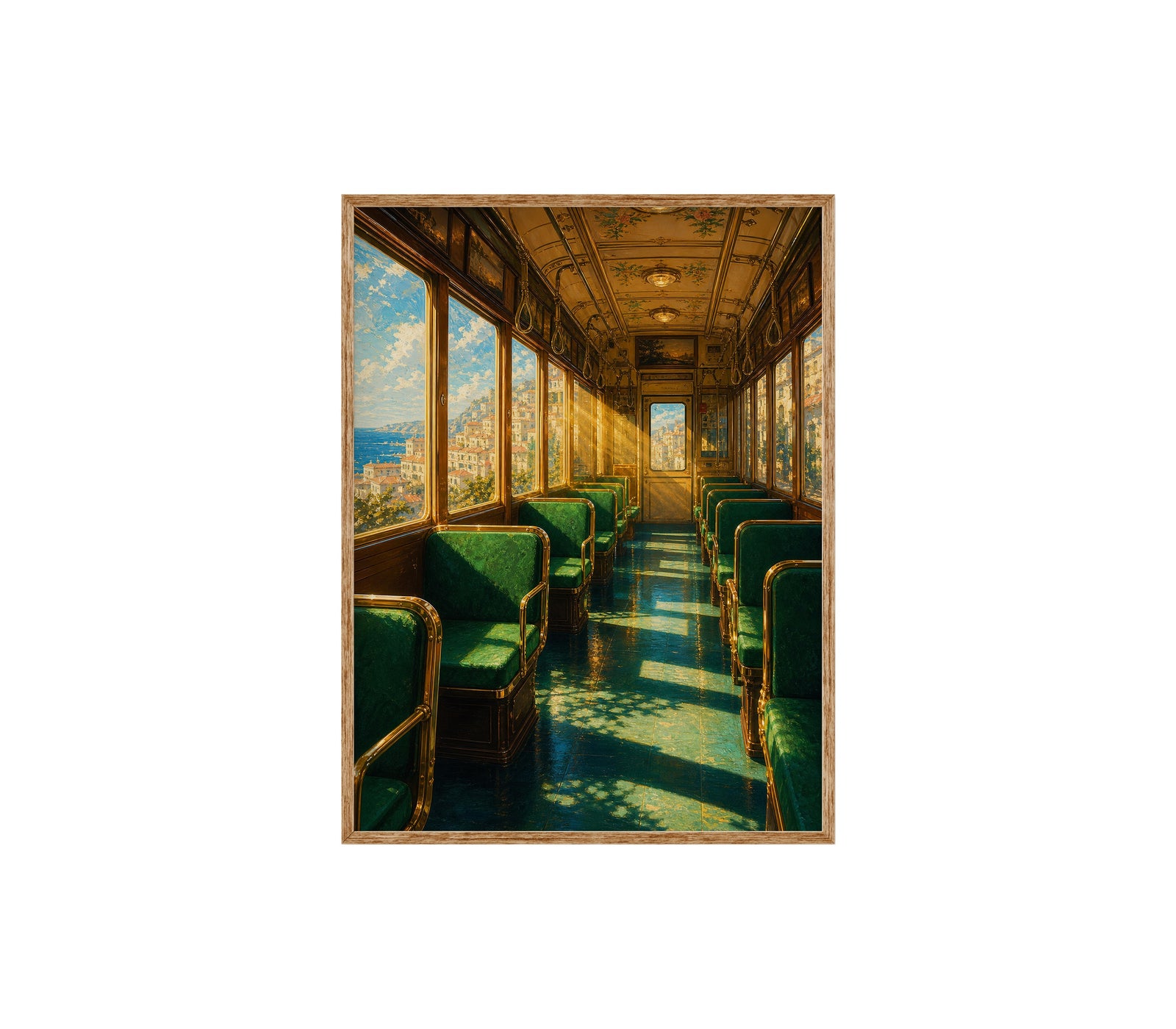 Emerald Vintage Train Car Wall Art Print