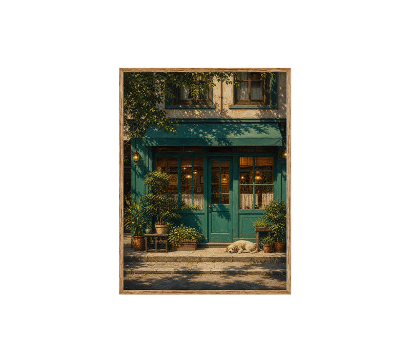 Green Vine Storefront Sunlit Wall Art Print