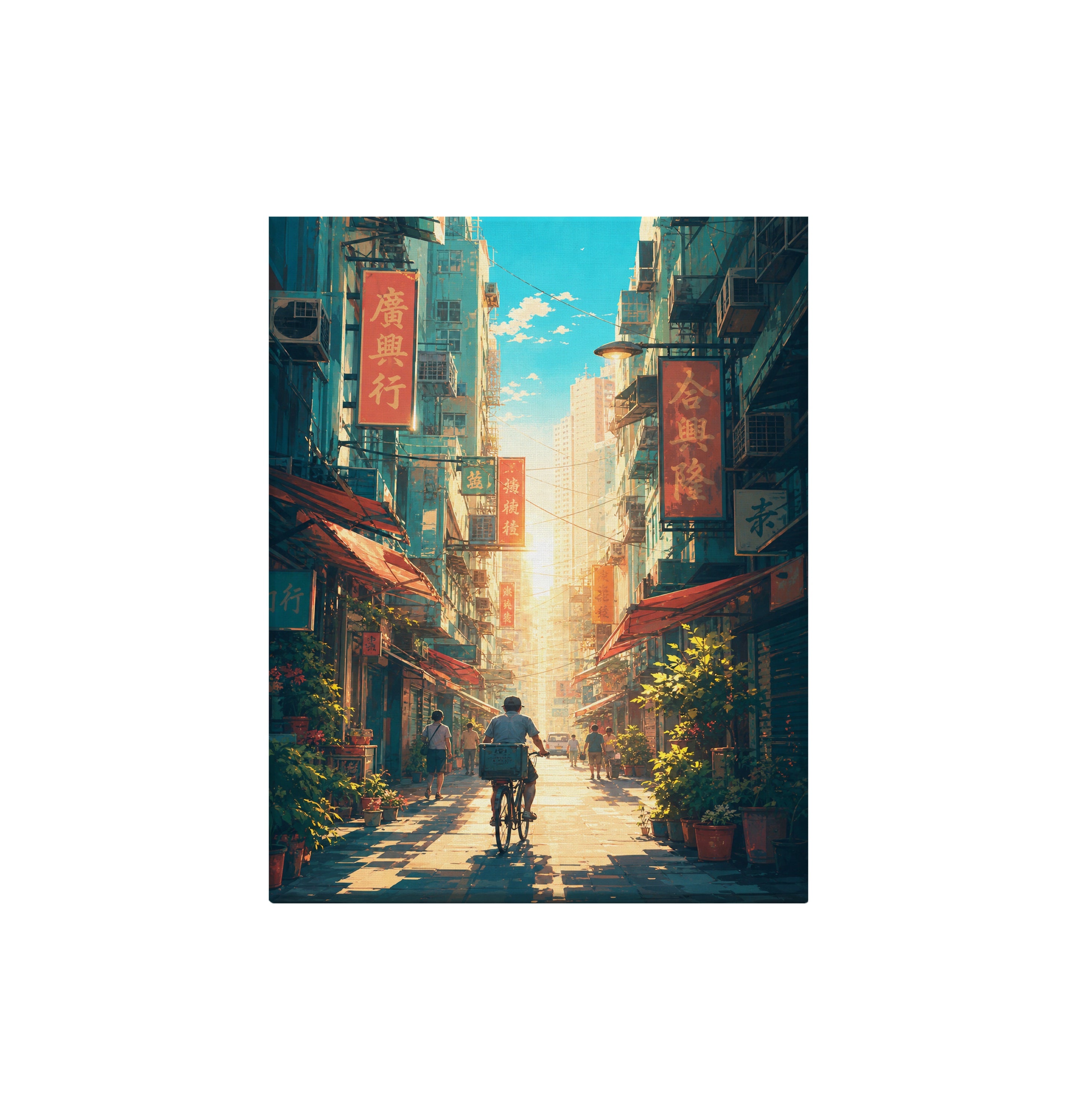 Hong Kong Golden Alley Signboards canvas wall art preview by Seji Art