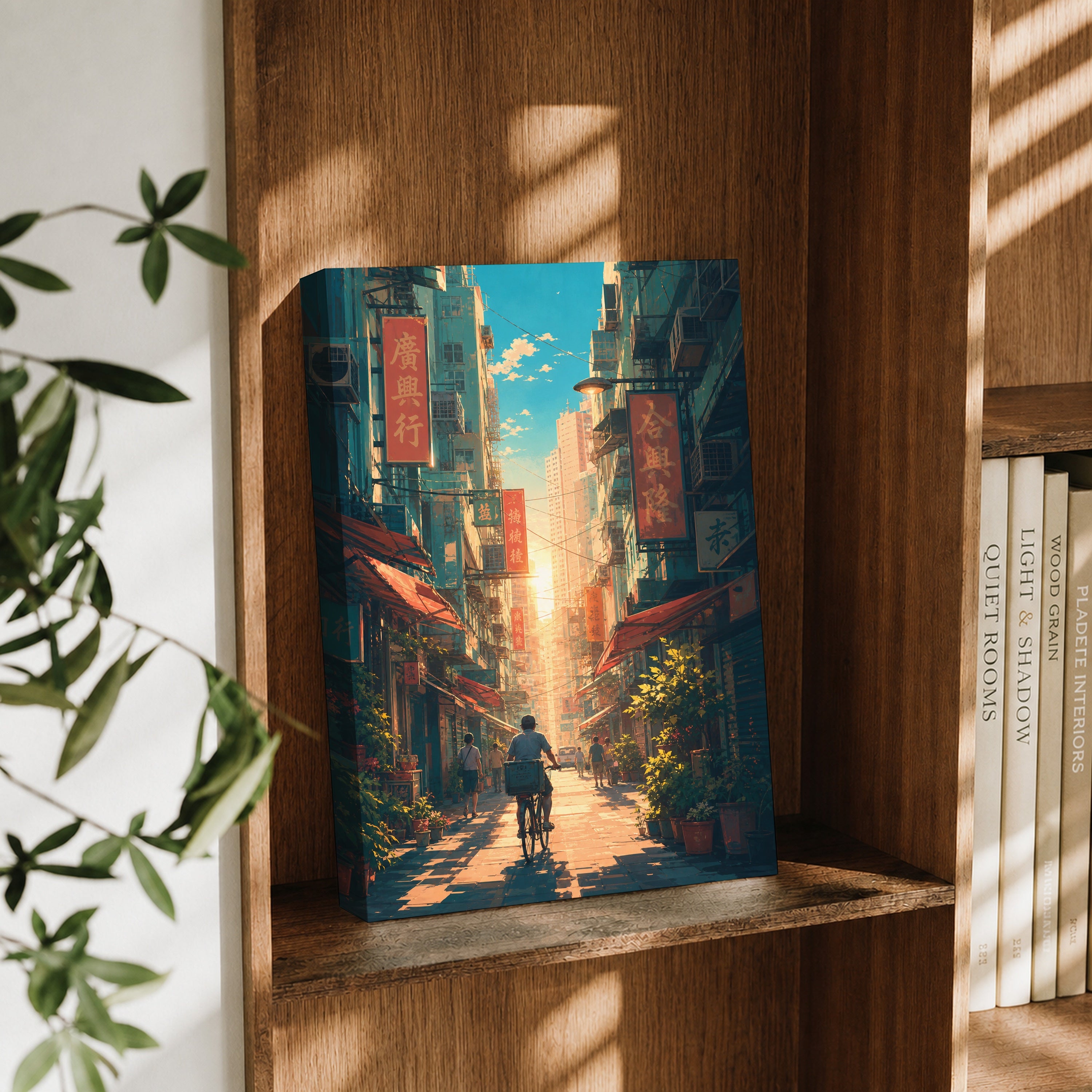 Hong Kong Golden Alley Signboards canvas wall art decor mockup by Seji Art