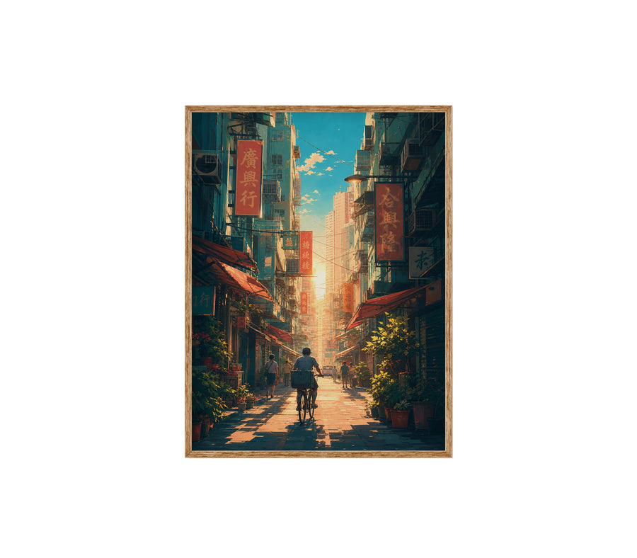 Hong Kong Golden Alley Signboards poster print preview by Seji Art