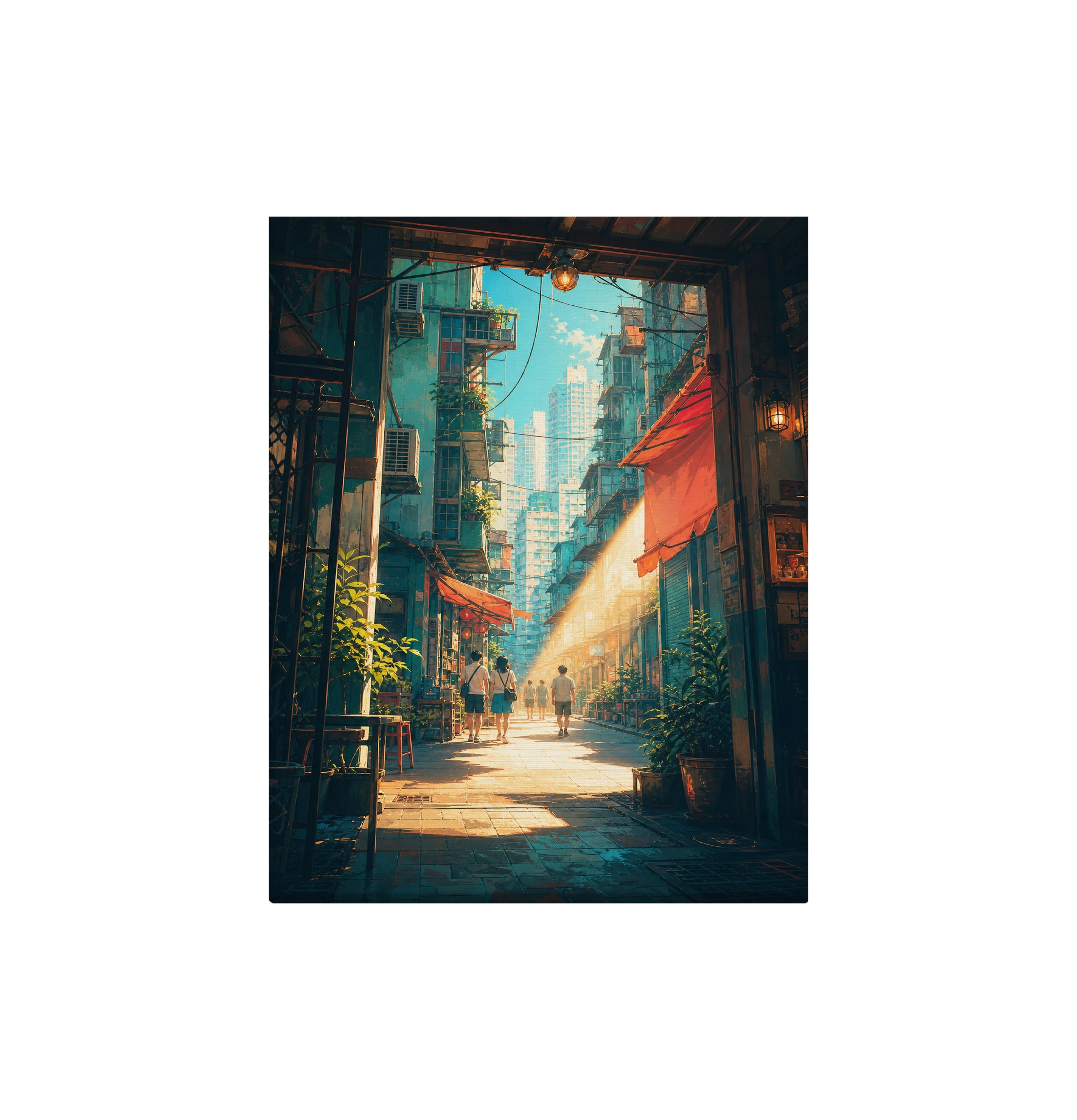 Hong Kong Sunbeam Alley canvas wall art preview by Seji Art