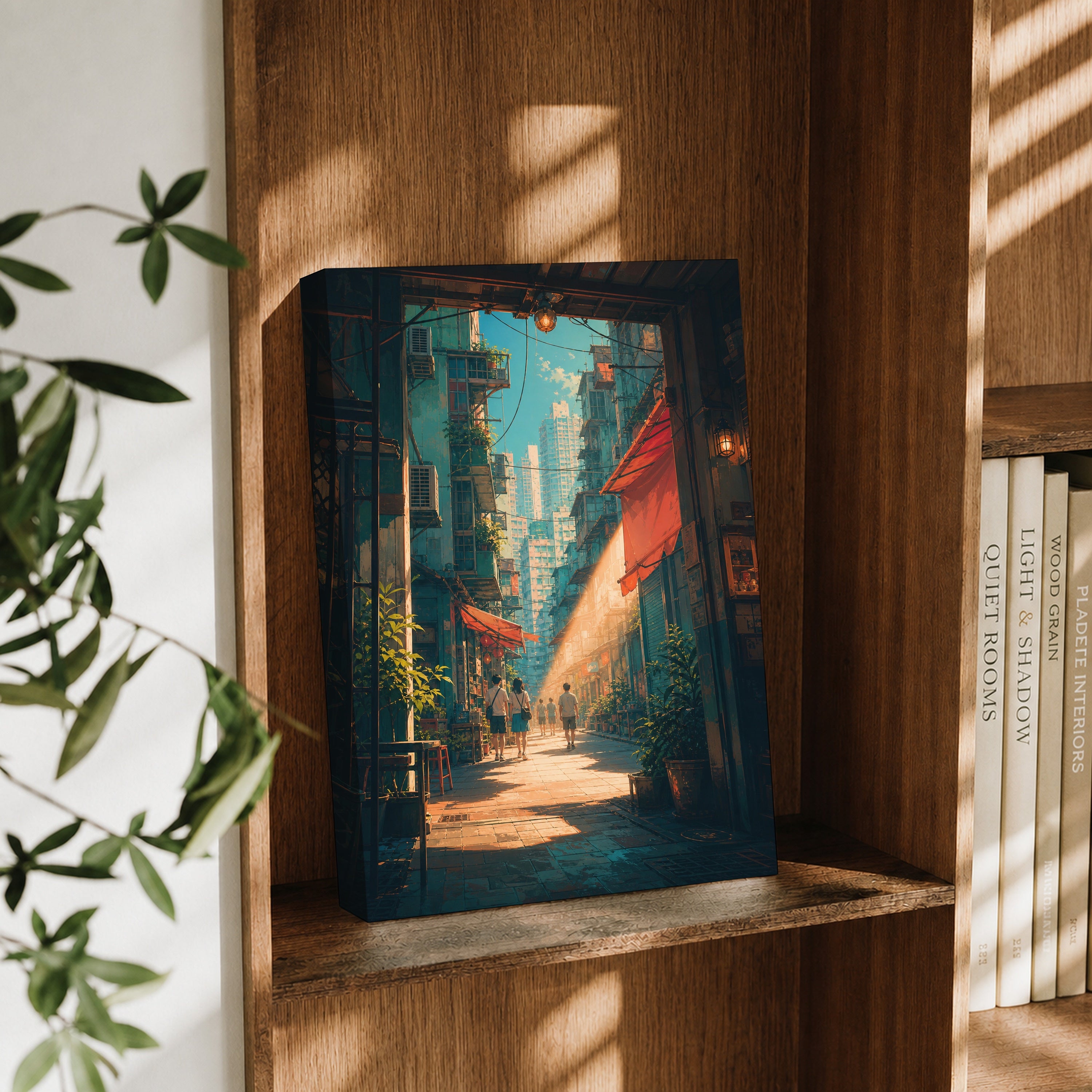 Hong Kong Sunbeam Alley canvas wall art decor mockup by Seji Art