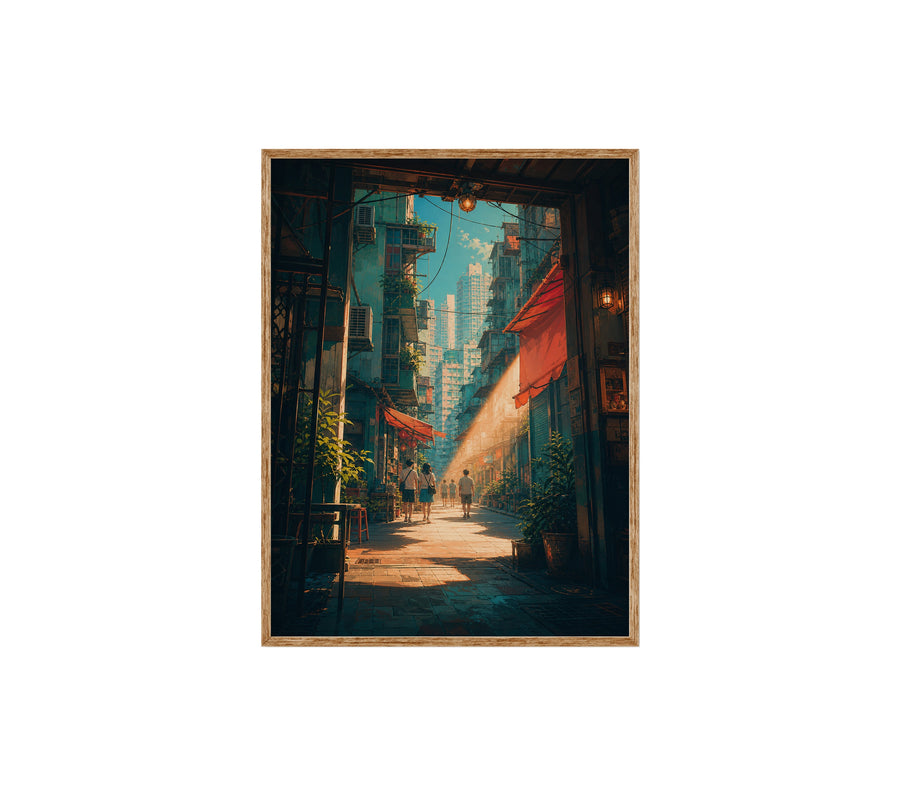 Hong Kong Sunbeam Alley poster print preview by Seji Art