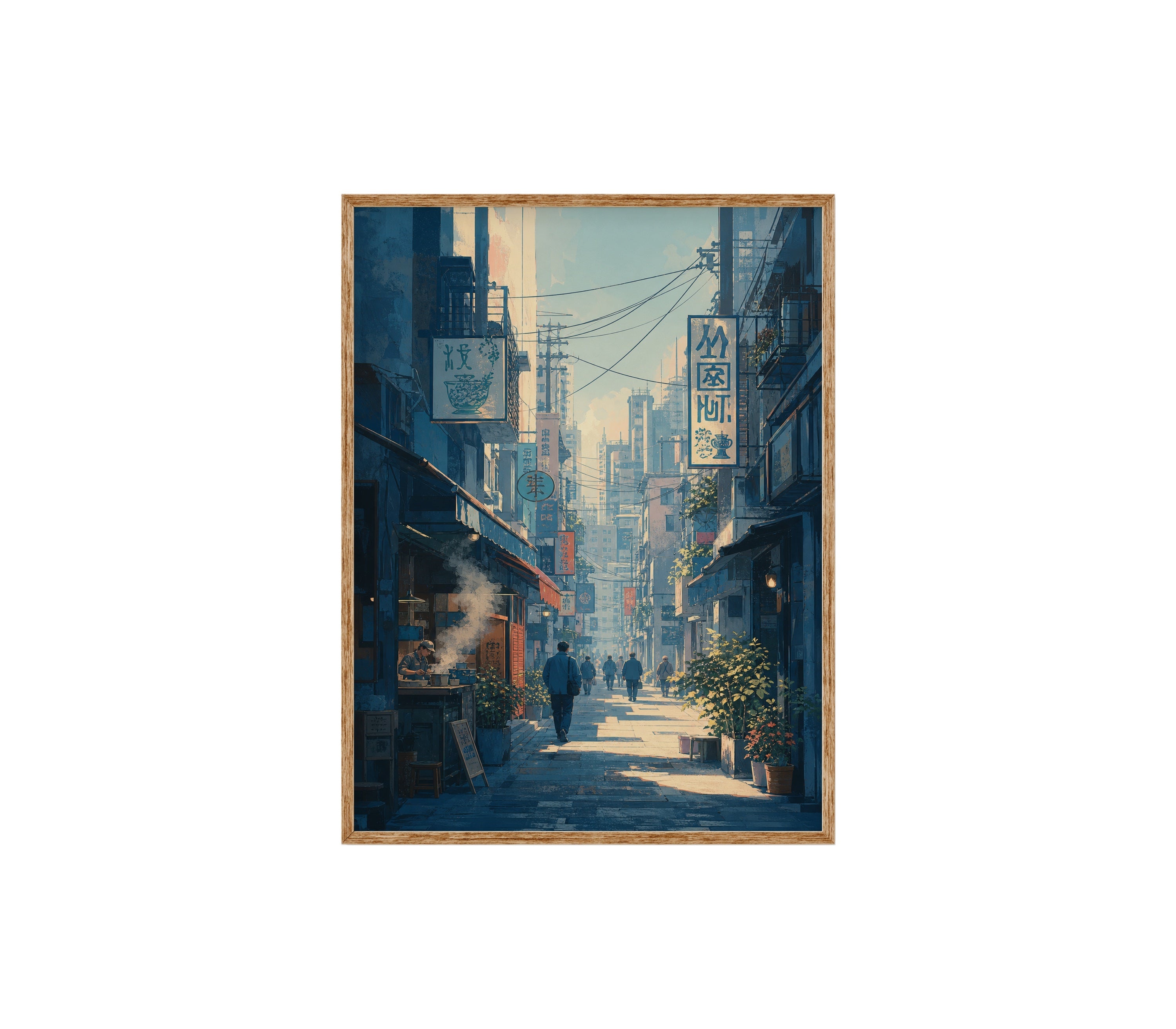 Kanda Tokyo Morning Alley poster print preview by Seji Art